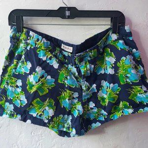 Black Floral Shorts
